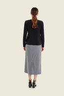 Sepia Blush Pocket Skirt - Grey Melange