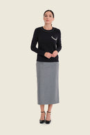 Sepia Blush Pocket Skirt - Grey Melange