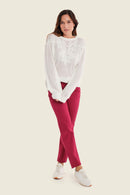 Muted Garden Embroidery Jumper - Off White