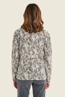 Muted Garden V-Neck Jumper - Green All Over Print