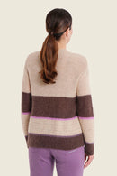 Moonlight Haze Stripe Jumper - Brown Coffee Quartz