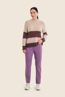 Moonlight Haze Stripe Jumper - Brown Coffee Quartz