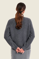 Sepia Blush Jumper - Grey Pinstripe