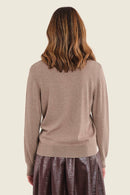 Moonlight Haze Polo Neck Jumper - Brown Coffee Quartz