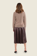 Moonlight Haze Polo Neck Jumper - Brown Coffee Quartz