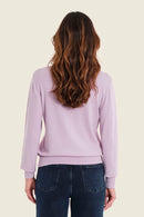 Moonlight Haze Polo Neck Jumper - Mauve Smoky Grape