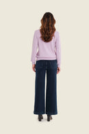Moonlight Haze Polo Neck Jumper - Mauve Smoky Grape