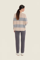 Sepia Blush Stripe Jumper - Sand Moonlight