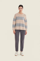 Sepia Blush Stripe Jumper - Sand Moonlight