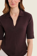 Smoke Orchid Tricot Polo - Chocolate Plum