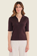 Smoke Orchid Tricot Polo - Chocolate Plum