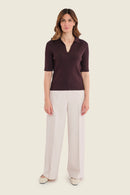 Smoke Orchid Tricot Polo - Chocolate Plum