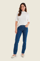 Smoke Orchid Straight Jean - Blue Medium Denim