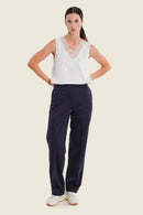 Smoke Orchid Basic Trouser - Blue Night Sky