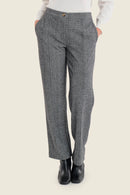 Muted Garden Jacquard Trouser - Black Jacquard