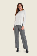 Muted Garden Jacquard Trouser - Black Jacquard