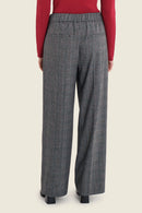 Moonlight Haze Wide Trouser - Grey Black Check