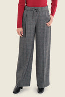 Moonlight Haze Wide Trouser - Grey Black Check
