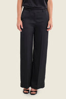 Silver Dusk Satin Trousers - Black
