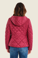 Muted Garden Padded Parka - Red Rumba