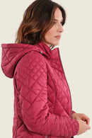 Muted Garden Padded Parka - Red Rumba