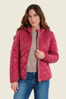 Muted Garden Padded Parka - Red Rumba