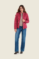 Muted Garden Padded Parka - Red Rumba