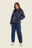 Muted Garden Padded Parka - Blue Night Sky