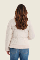 Muted Garden Short Coat - Beige Birch