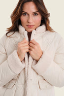 Muted Garden Short Coat - Beige Birch