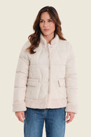 Muted Garden Short Coat - Beige Birch