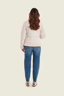Muted Garden Short Coat - Beige Birch