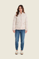 Muted Garden Short Coat - Beige Birch