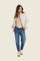 Muted Garden Short Coat - Beige Birch