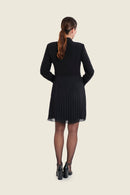 Silver Dusk Pleated Dress - Black