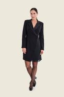 Silver Dusk Pleated Dress - Black