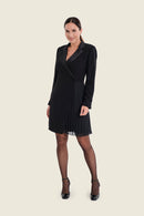 Silver Dusk Pleated Dress - Black