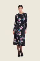 Silver Dusk Print Dress - Black All Over Print