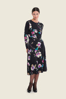 Silver Dusk Print Dress - Black All Over Print