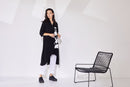 Long Placement Print Blouse - Black/white