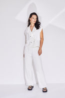 Double Breasted Waistcoat - Cream