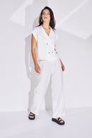 Double Breasted Waistcoat - Cream