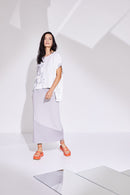 Print Square Shape Top - White/mink