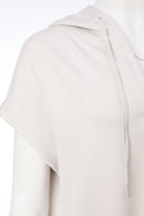 Contrast Print Hoodie - Sand