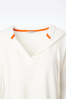 Contrast Print Hoodie - Cream