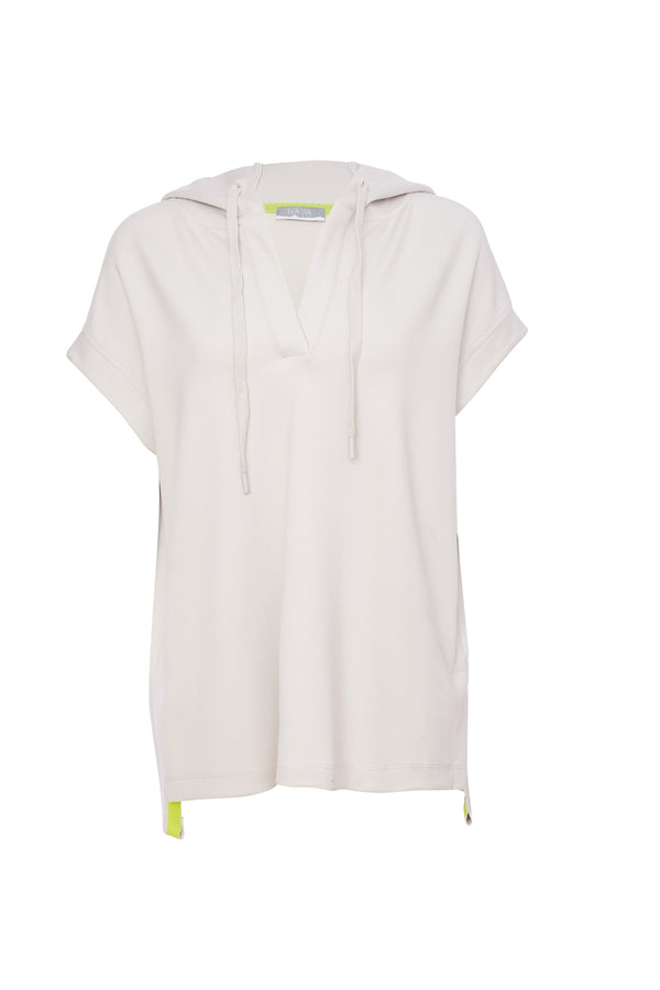 Contrast Print Hoodie - Sand