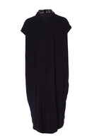 Contrast Hempanel Print Dress - Black/white