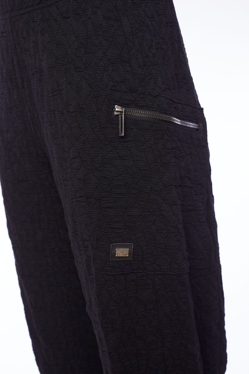 Zip Pocket Cuff Trouser - Black