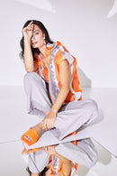 Stripe Print Shirt - Nectarine