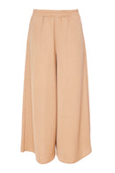 Elastic Waist Wide Leg Trouser - Tan